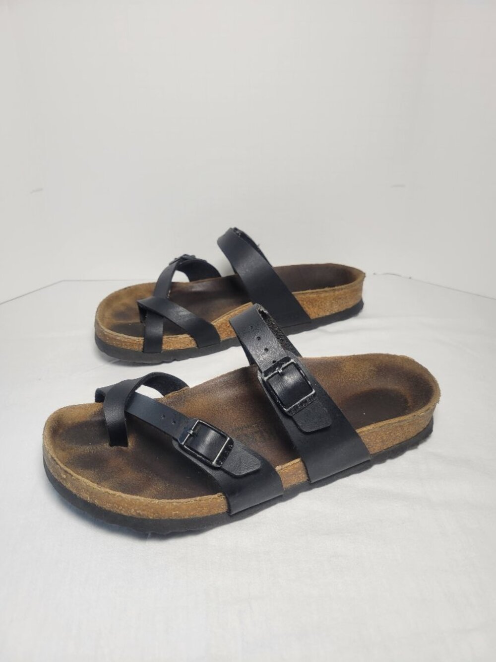 Birkenstock Mayari Black Birko Flor Toe Loop Sandals Women's 5-5.5 EU 36 - Picture 5 of 11